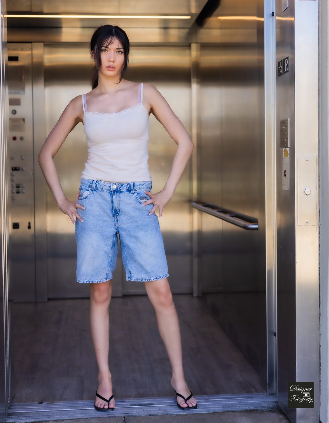 Full-length in an elevator
