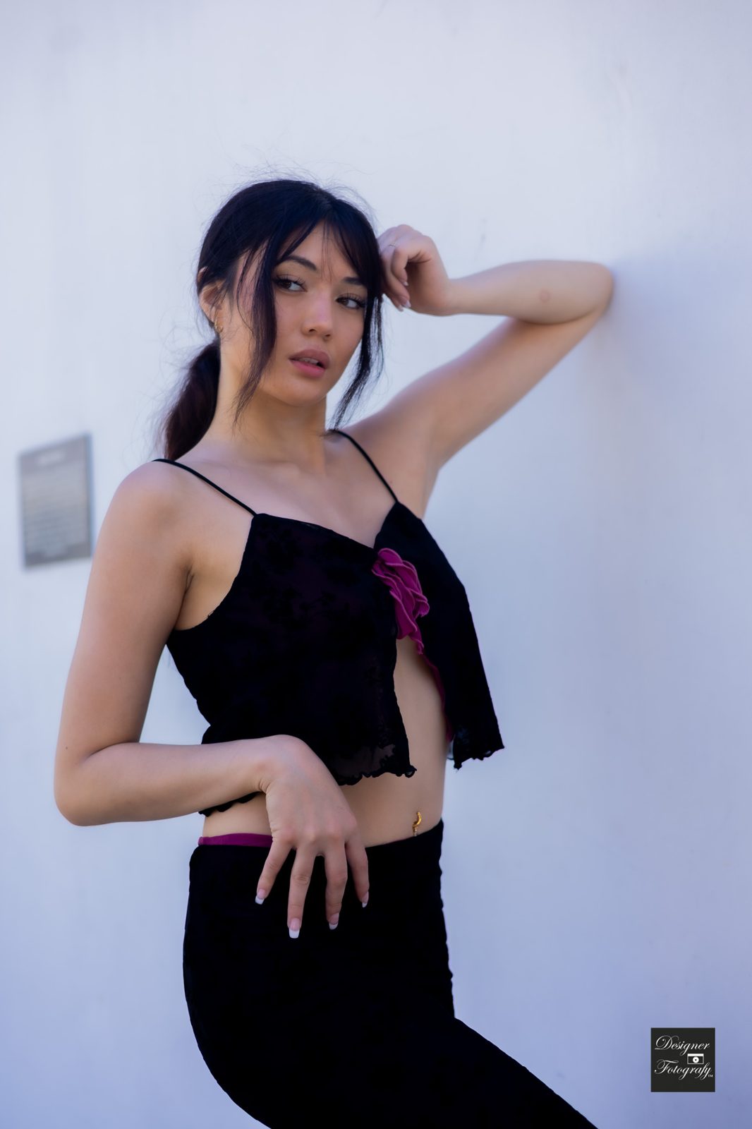 Portrait against a white wall